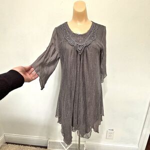 Womens Whimsigoth Fairy Grunge Layered Top Small Gothic Romantic Boho Festival